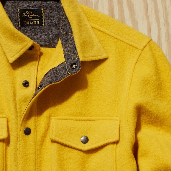 L.L.BEAN X TODD SNYDER WOOL SHIRT JACKET IN AMBER GOLD New w/ Tags! - Picture 3 of 4
